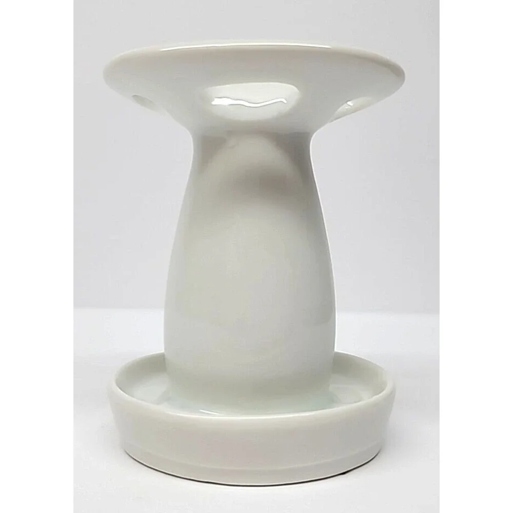 Vintage San Francisco Pottery White Ceramic 4‎ Slot Toothbrush Holder w/ Flowers